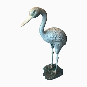 Vintage French Metal Heron, 1930s