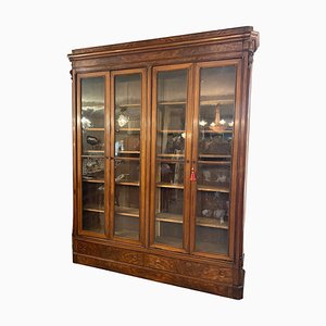 Vitrine en Noyer et Portes en Verre Soufflé de Befos, France, 1900s