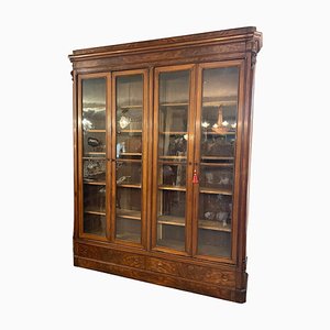 French Showcase in Walnut and Puffed Glass Doors from Befos, 1900s