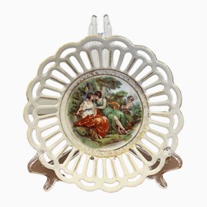 Antique Edwardian Porcelain Ribbon Dish, 1900