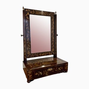 Antique Dutch Marquetry Inlaid Dressing Mirror, 1800
