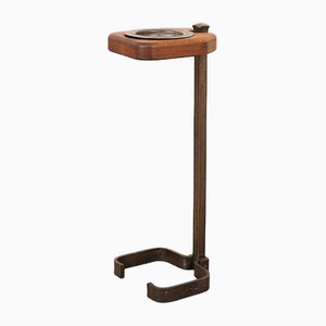 Ash Standing Container in Metal Frame & Wood Bracket