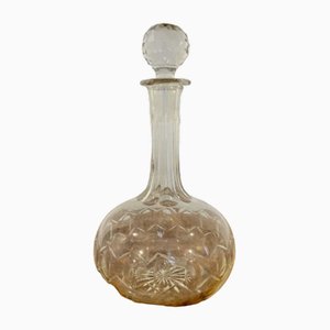 Antike edwardianische Karaffe aus geschliffenem Glas, 1900