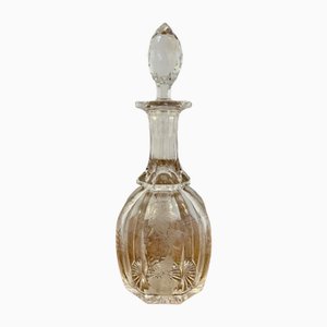 Antique Victorian Engraved Decorated Glass Decanter, 1880