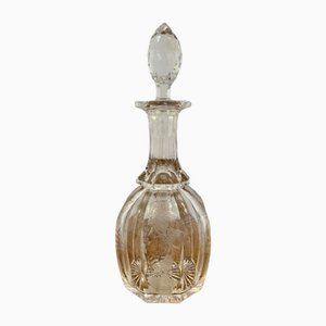 Decanter antico vittoriano in vetro decorato, 1880