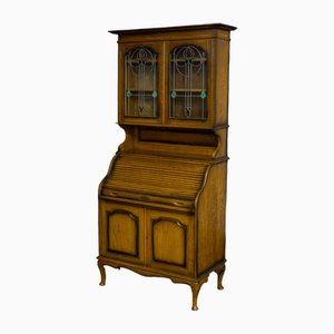 Edwardian Roll Top Bookcase, 1890s