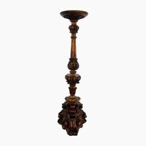 Antique Victorian Italian Carved Walnut Stand, 1850