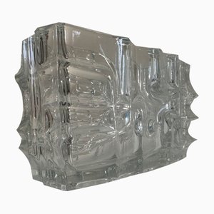 Vaso vintage modernista a forma di cristallo, anni '70