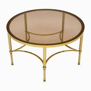 Vintage French Brass & Glass Coffee Table, 1960s