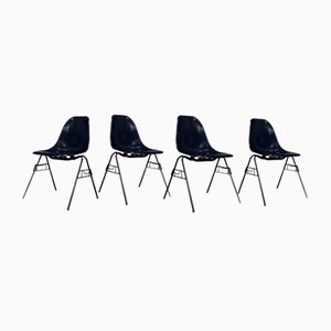 Fiberglass DSS Stacking Side Chairs by Charles & Ray Eames for Herman Miller, 1950s, Set of 4