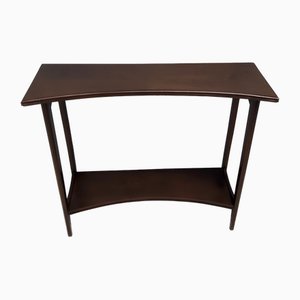 Postmodern Ebonized Beech Console Table with a Lower Shelf, Italy, 1980s