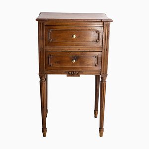 Louis XVI French Bedside Table in Walnut Nightstand, 1900s