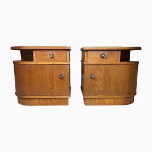 Art Deco Wooden Night Cabinets, 1920s, Set of 2