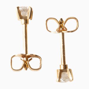 Aretes Light Point de oro amarillo de 18 k con diamantes de talla brillante. Juego de 2