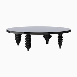 Ok! Black Multi Leg Low Table in High Gloss with Glass Top by Jaime Hayon