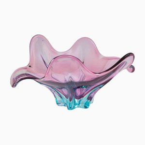 Pink Sommerso Murano Bowl by Flavio Poli, 1970s