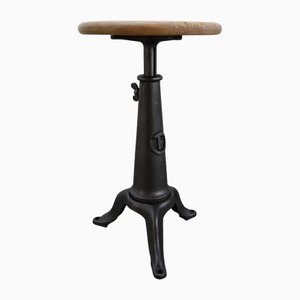 Industrial Adjustable Stool in Cast Iron, 1920s