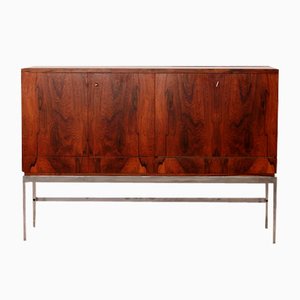 Sideboard with Bar Cabinet in Rosewood Veneer with Refrigerator, Germany, 1960s