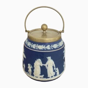 Antique Wedgwood Jasper Ware Biscuit Barrel, 1880s