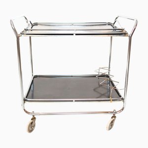 Art Deco Chrome Plated and Black Laquered Trolley from Torck