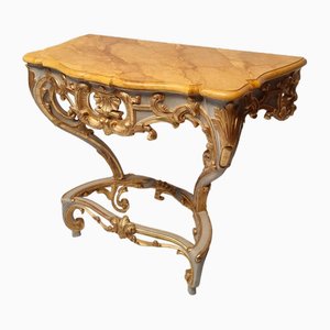 Table Console Style Louis XV en Bois Laqué, 1800s