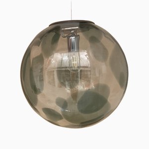 Lampada sferica verde oliva e trasparente in vetro di Murano di Simoeng, anni '90