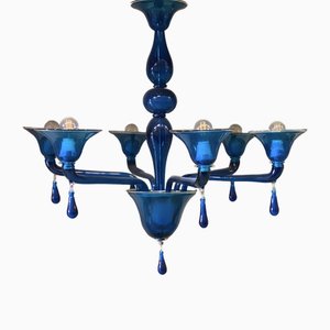 Durchscheinender roter Murano Glas Kronleuchter von Simoeng
