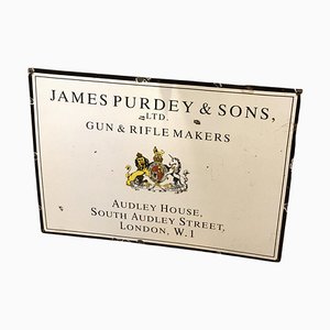 Insegna smaltata di James Purdey & Sons