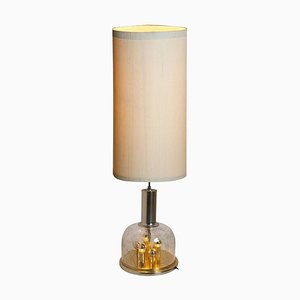 Table Lamp in Hand Blown Bubble Glass and Brass by Doria Leuchten, 1970