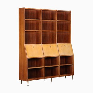 Vintage Italian Bookshelf in Exotic Wood, 1960s