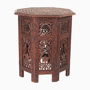 Antique Hand Carved Wooden Moorish Octagonal Table, 1890s