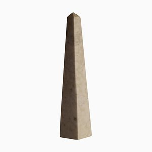 Italian Obelisk in White Marble Stone