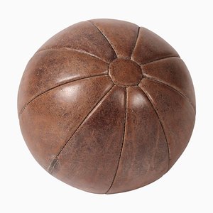 Mid-Century Modern Leather Medicine Ball, 1950s