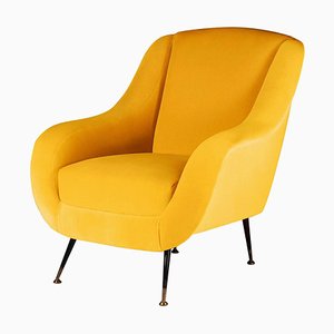 Mid-Century Modern Italian Lounge Chairs in Yellow, 2021