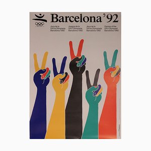 Affiche Originale des Jeux Olympiques de Barcelone 1992 par Eric Satué