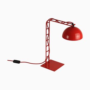 Lámpara de escritorio de escalera era espacial roja, años 60