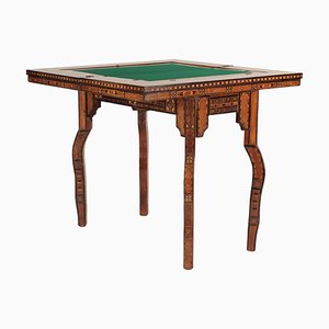 20th Century Artesian Inlaid Veneer Games Table, 1890s