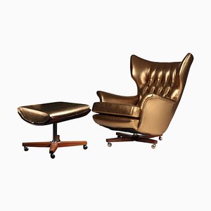 Lounge Chair and Ottoman Model 62 Blofeld from G Plan, 1960s, Set of 2