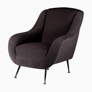 Fauteuil Mid-Century Noir, Italie, 2019