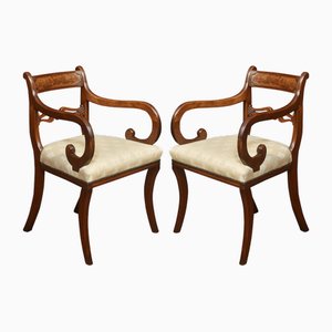 Regency Mahogany Carver Armchairs, Set of 2