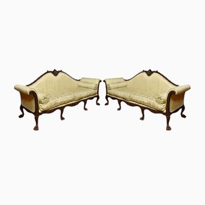 Chippendale Revival Settees, 1890s, Set of 2