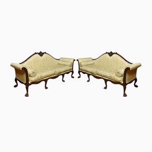 Chippendale Revival Sofas, 1890er, 2er Set