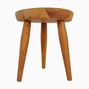 Scandinavian Modern Sculptural Stool in Pine from Rima, Sweden, 1970s