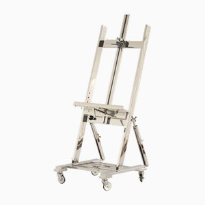 Chrome-Plated Steel Easel on Wheels, 2000s