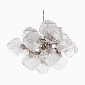 Lustre Space Age en Verre Sputnik Atomium attribué à Cosack, Allemagne, 1970