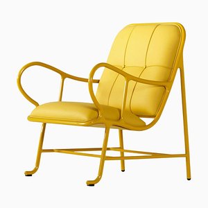 Yellow Gardenias Armchair with High-Gloss Leather Finish by Jaime Hayon