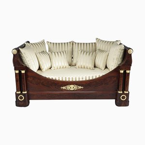 Sofá cama de caoba y bronce dorado, siglo XIX, década de 1820