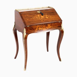 Antique French Gonçalo Alves Marquetry Desk, 19th Century
