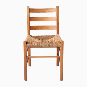Pine Chair with Rope Seat, 1970s