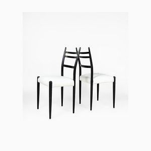 Vintage Stühle aus Schwarz emailliertem Holz & Boucle von Donald Gomme für G-Plan, 1950, 2er Set